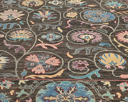 9x12 Zeigler Brown Afghan Hand Knotted Wool Area Rug